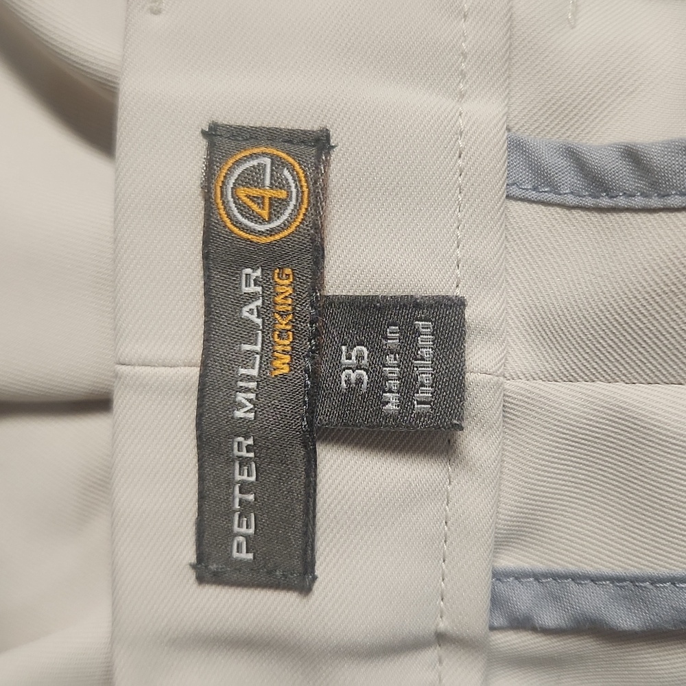 Peter Millar Beige Men's Shorts Size 35, Wicking, GUC - Picture 3 of 5